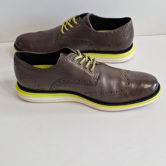 Cole Haan Oxford Original Grand Quiet Shade Lux Leather Brogue Wingtip Shoes- 8 - Picture 12 of 15